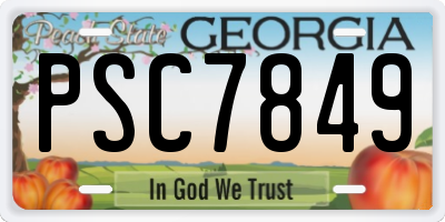 GA license plate PSC7849