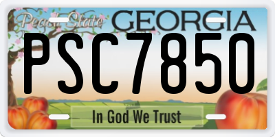 GA license plate PSC7850