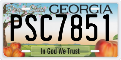 GA license plate PSC7851