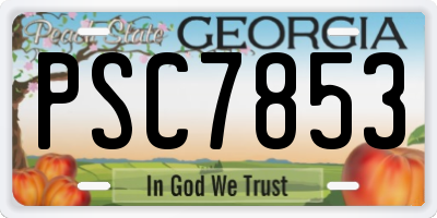 GA license plate PSC7853