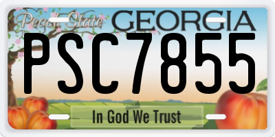 GA license plate PSC7855