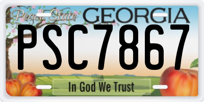 GA license plate PSC7867