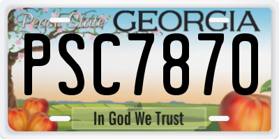 GA license plate PSC7870