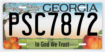 GA license plate PSC7872