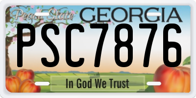 GA license plate PSC7876