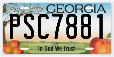 GA license plate PSC7881