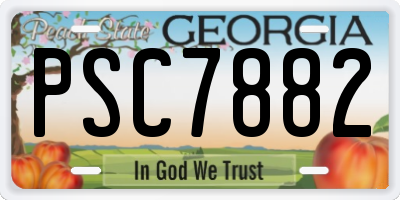 GA license plate PSC7882