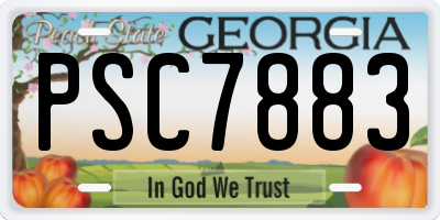 GA license plate PSC7883