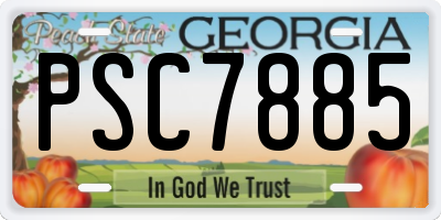 GA license plate PSC7885