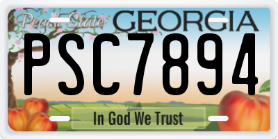 GA license plate PSC7894