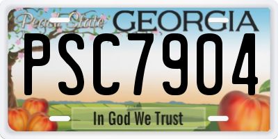GA license plate PSC7904