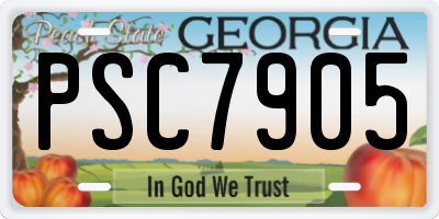 GA license plate PSC7905