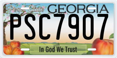 GA license plate PSC7907