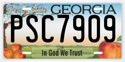 GA license plate PSC7909