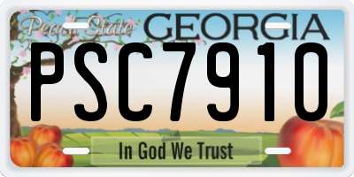 GA license plate PSC7910