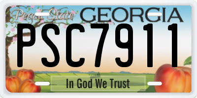 GA license plate PSC7911