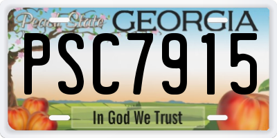GA license plate PSC7915