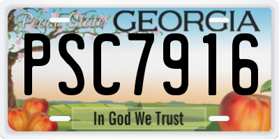GA license plate PSC7916