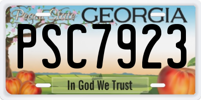 GA license plate PSC7923