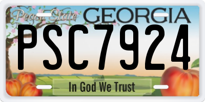 GA license plate PSC7924