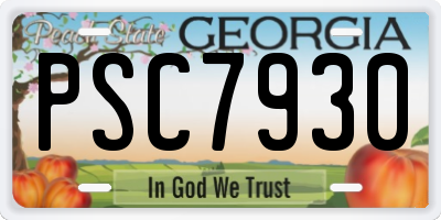 GA license plate PSC7930