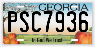 GA license plate PSC7936