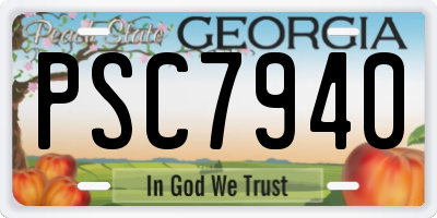 GA license plate PSC7940