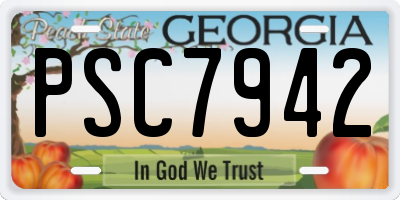 GA license plate PSC7942