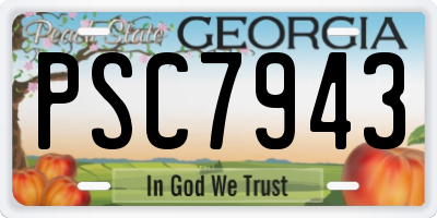 GA license plate PSC7943