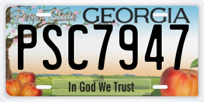 GA license plate PSC7947
