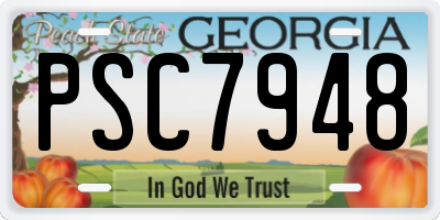 GA license plate PSC7948