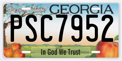 GA license plate PSC7952