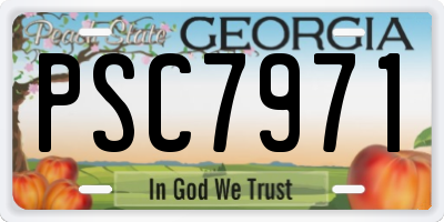 GA license plate PSC7971