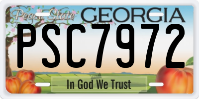 GA license plate PSC7972