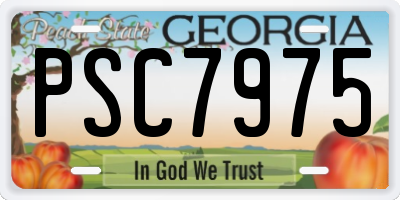GA license plate PSC7975