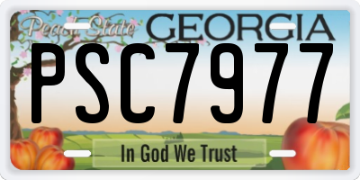GA license plate PSC7977