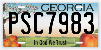 GA license plate PSC7983