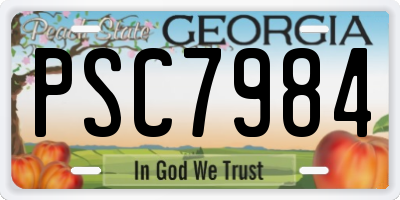 GA license plate PSC7984