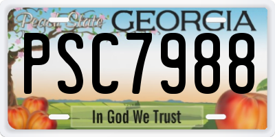 GA license plate PSC7988