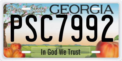 GA license plate PSC7992