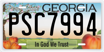 GA license plate PSC7994