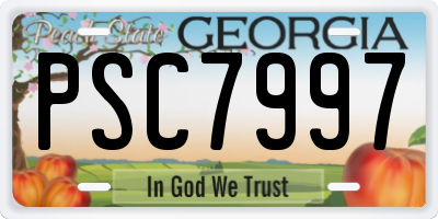 GA license plate PSC7997