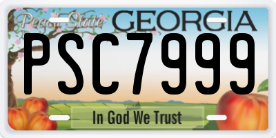 GA license plate PSC7999