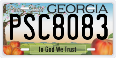 GA license plate PSC8083