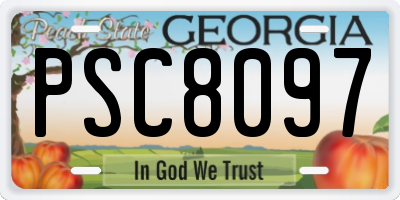 GA license plate PSC8097