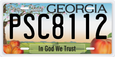 GA license plate PSC8112