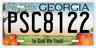 GA license plate PSC8122