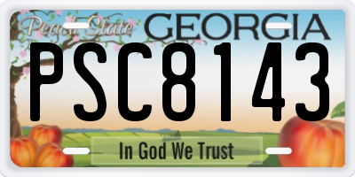 GA license plate PSC8143