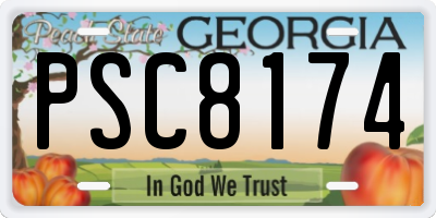 GA license plate PSC8174