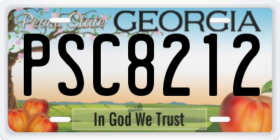 GA license plate PSC8212